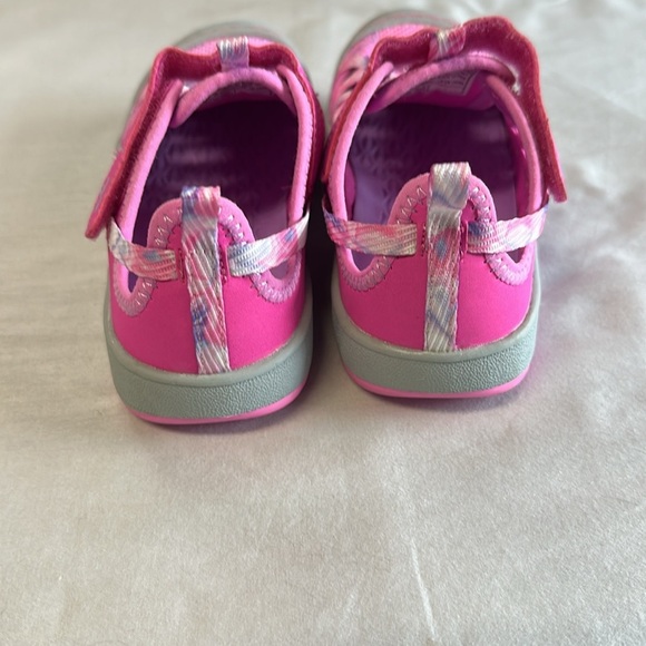 Skechers NEW  Pink and Gray Sneakers with Adjustable Strap - Picture 4 of 7